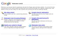 Google Webmaster Central Tools